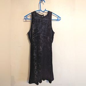 Vintage black crushed velvet minidress